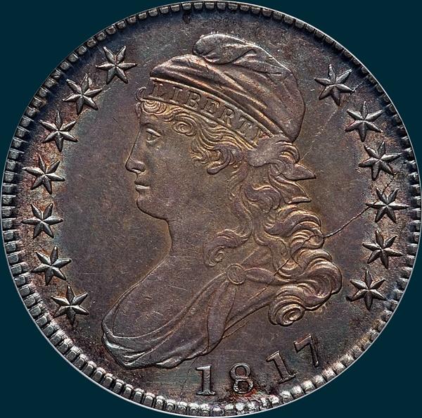 1817 o-108, capped bust half dollar