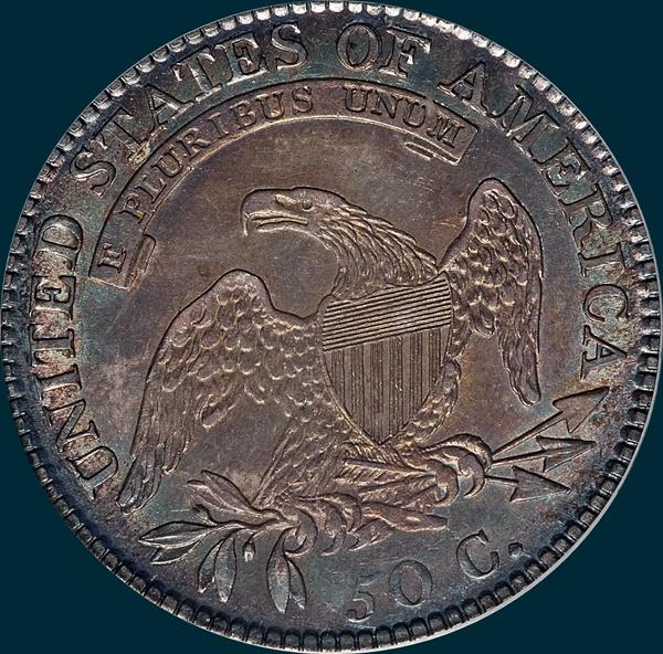 1817, o-108, capped bust, half dollar