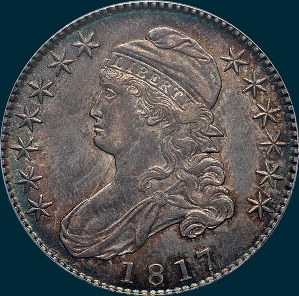 1817 O-109, capped bust half dollar