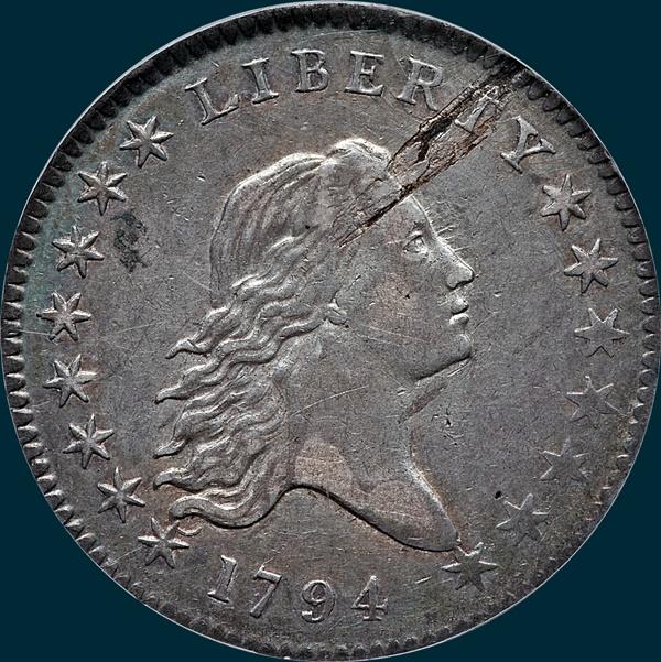 1794, O-104, Flowing Hair, Half Dollar