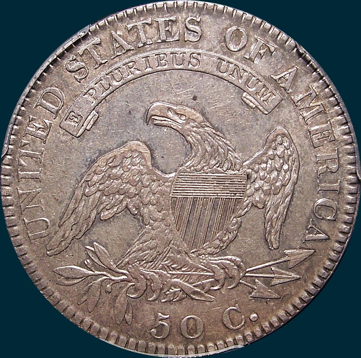 1820/19 O-102, curl based 2, Capped bust half dollar