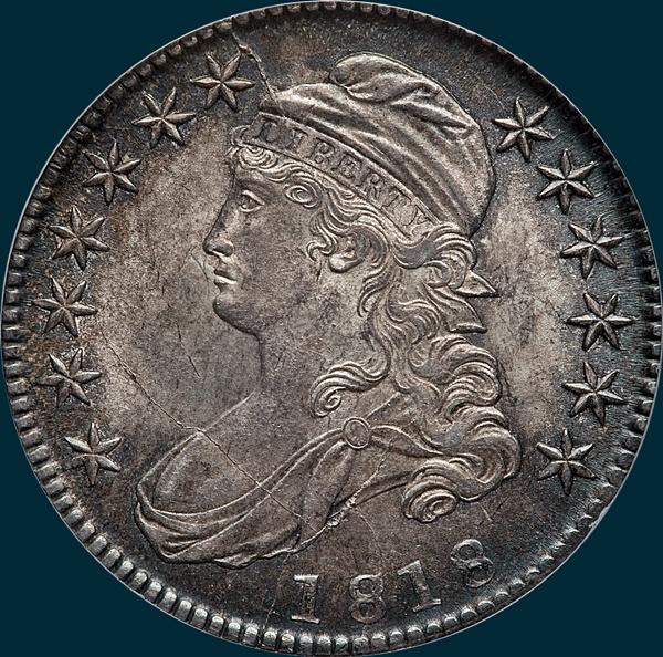 1818, O-104 'b', Capped Bust, Half Dollar