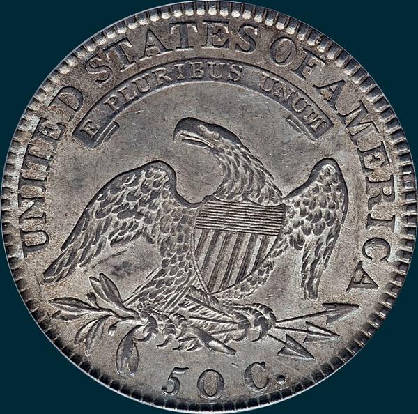 1818 O-106, capped bust, half dollar