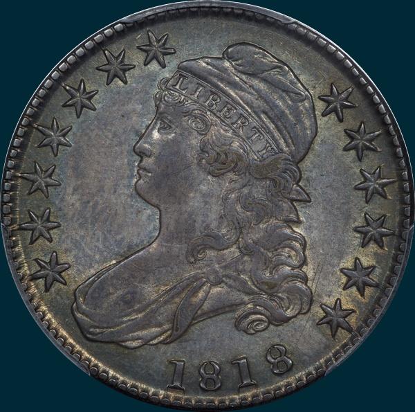 1818, O-108, Capped Bust, Half Dollar