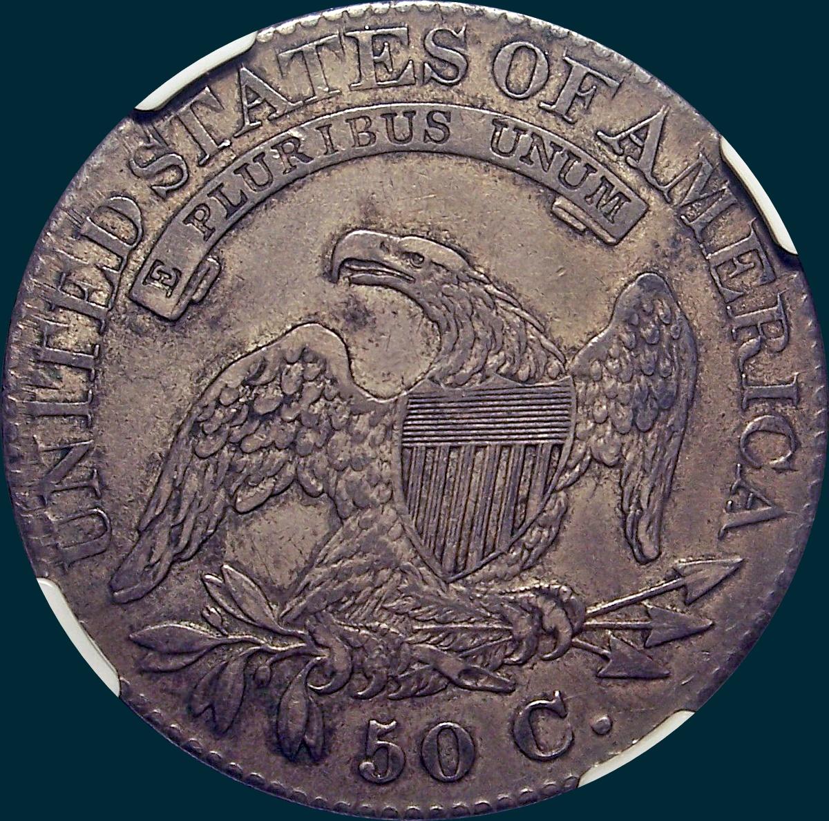 1825, O-103, capped bust, half dollar