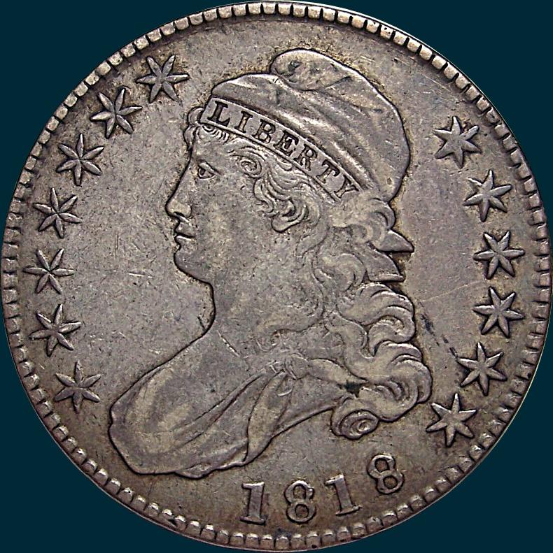 1818 O-111, Capped bust Half Dollar