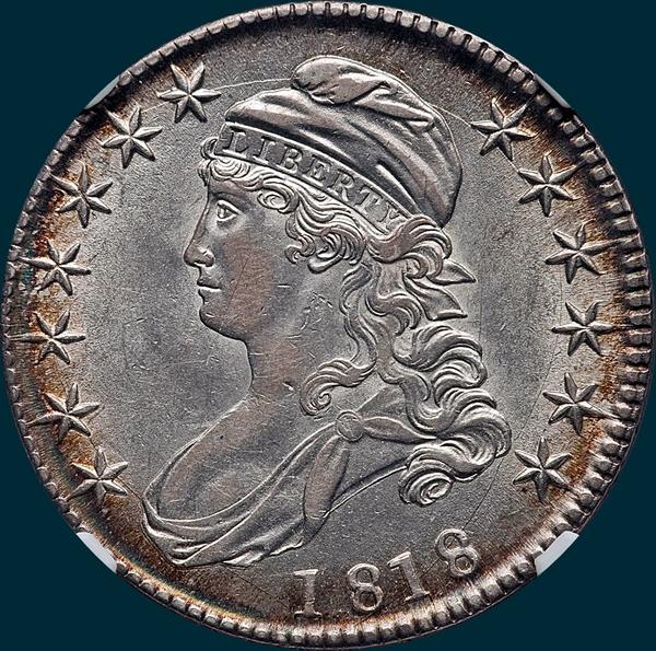 1818, O-112a, Capped Bust, Half Dollar