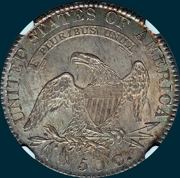 1819, O-106, Large 9 over 8, Capped Bust, Half Dollar