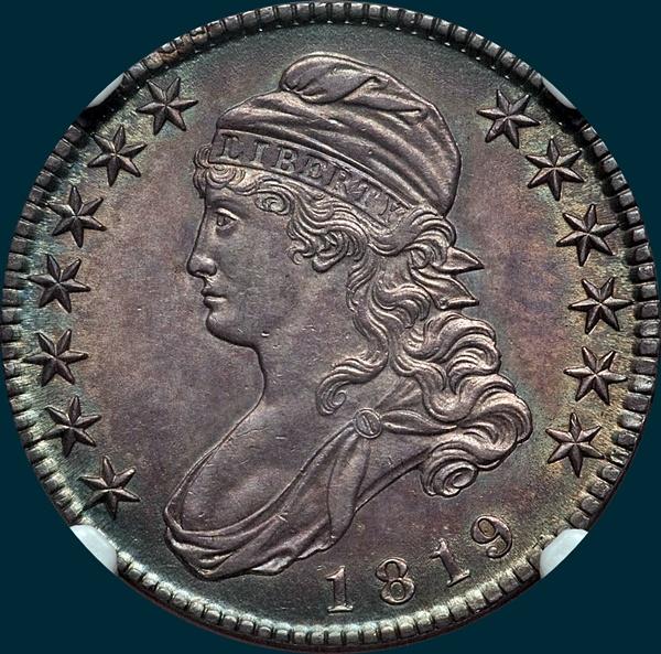 1819, O-109, Capped Bust, Half Dollar