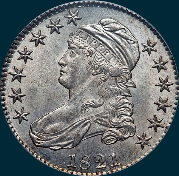 1821, O-101, Capped Bust, Half Dollar