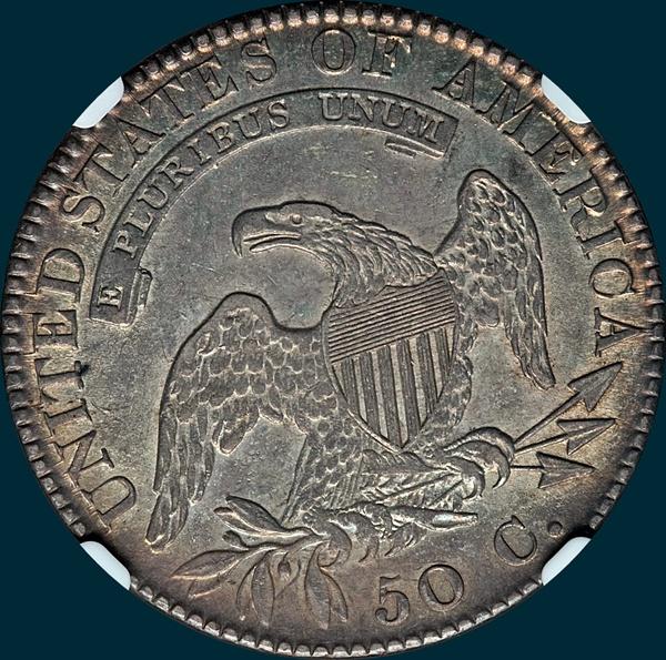1821 O-102, capped Bust, Half Dollar