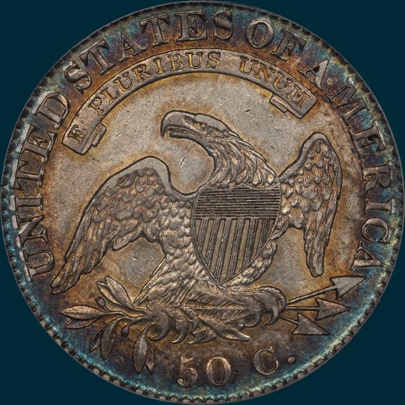 1821 o-106, capped bust half dollar