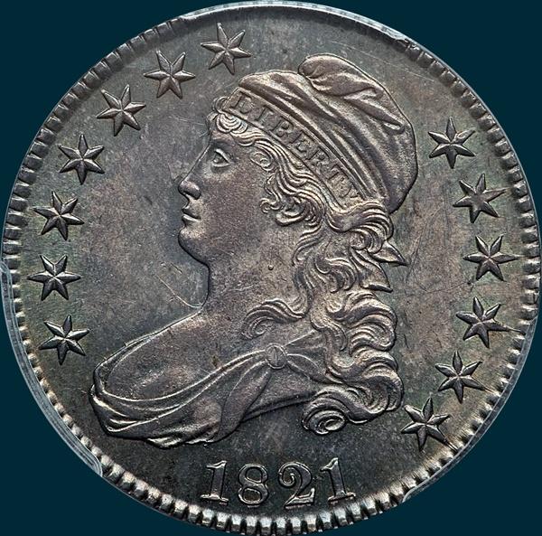 1821, O-106a, Capped Bust, Half Dollar