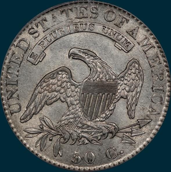 1822 O-107, capped bust, half dollar