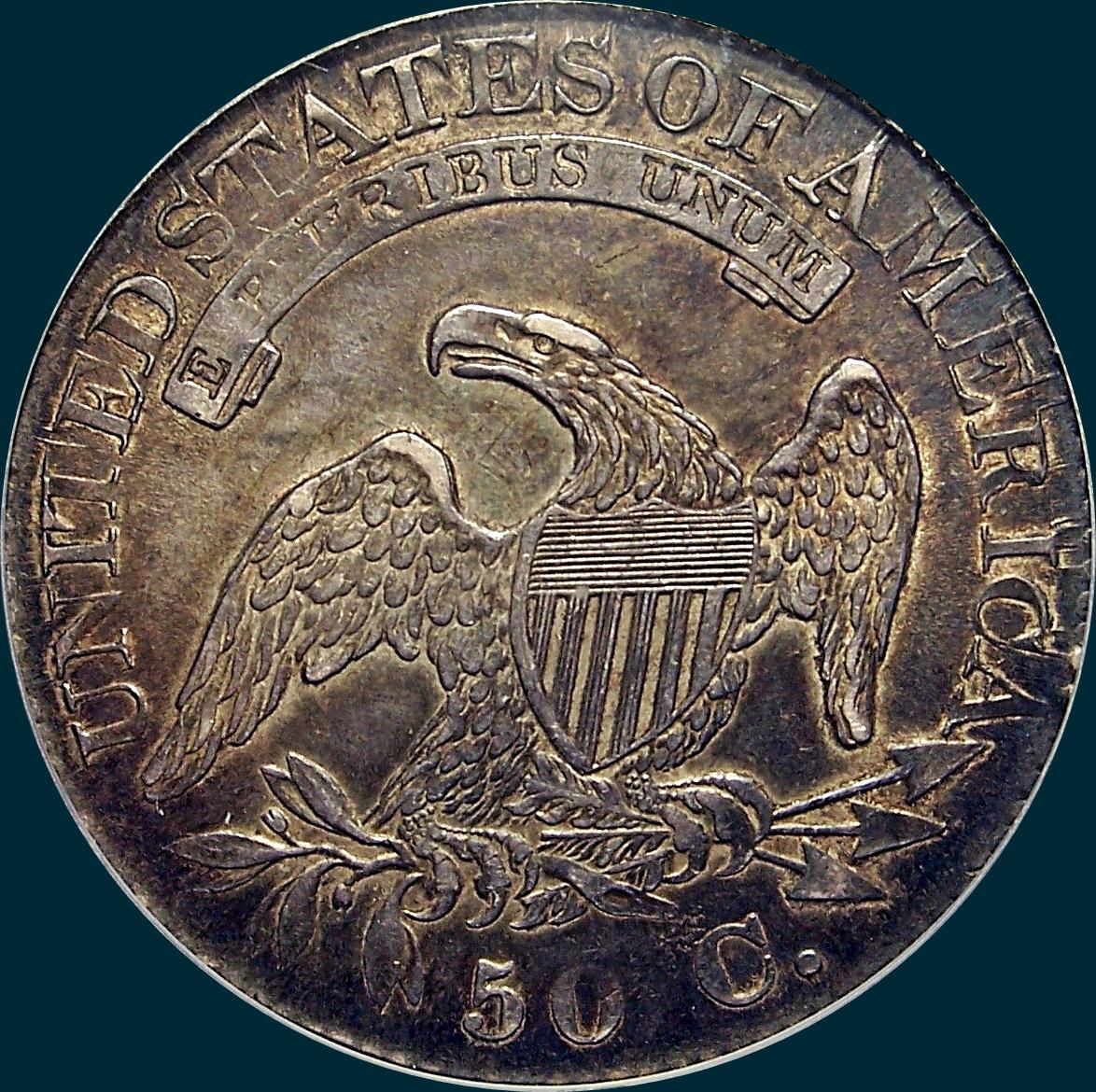 1825, O-108 capped bust half dollar