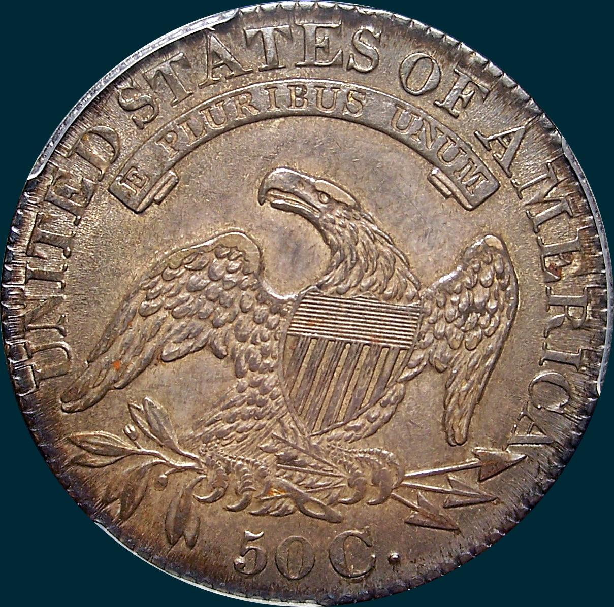 1827, O-121, R3, Square Base 2, Capped Bust, Half Dollar