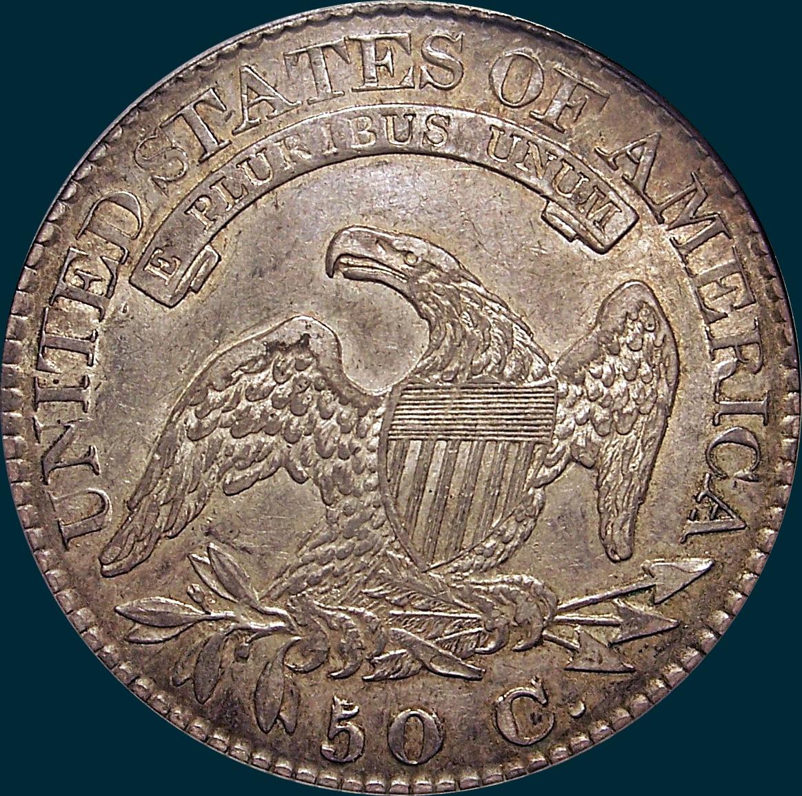 1825, O-111 caped bust half dollar