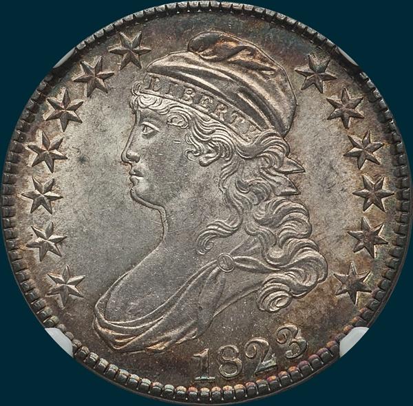 1823, O-111, Capped Bust, Half Dollar