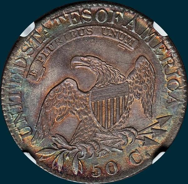 1825, O-102, Capped Bust, Half Dollar