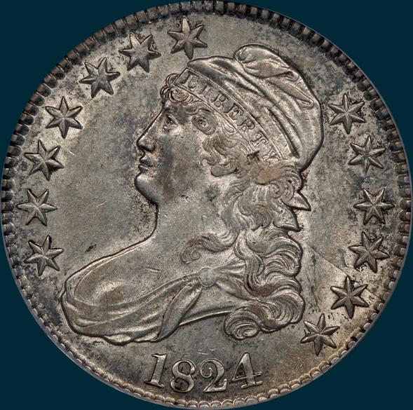 1824, O-106a, Capped Bust, Half Dollar