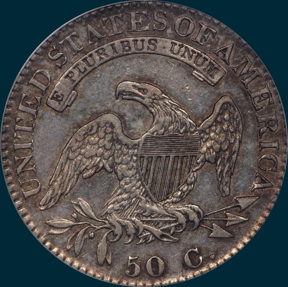 1823 O-109, capped bust half dollar