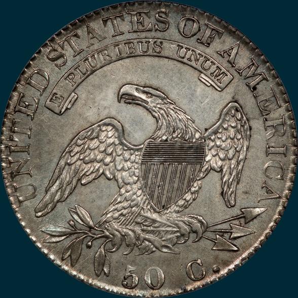 1822, o-112, capped bust, half dollar