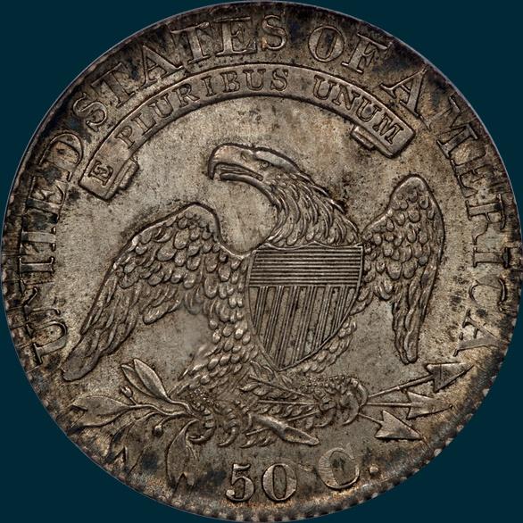 1826 O-104, capped bust half dollar