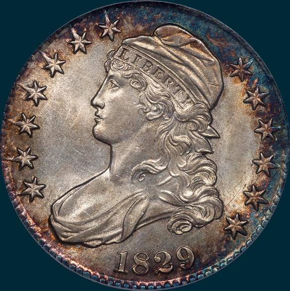 1829, O-105a, Capped Bust, Half Dollar