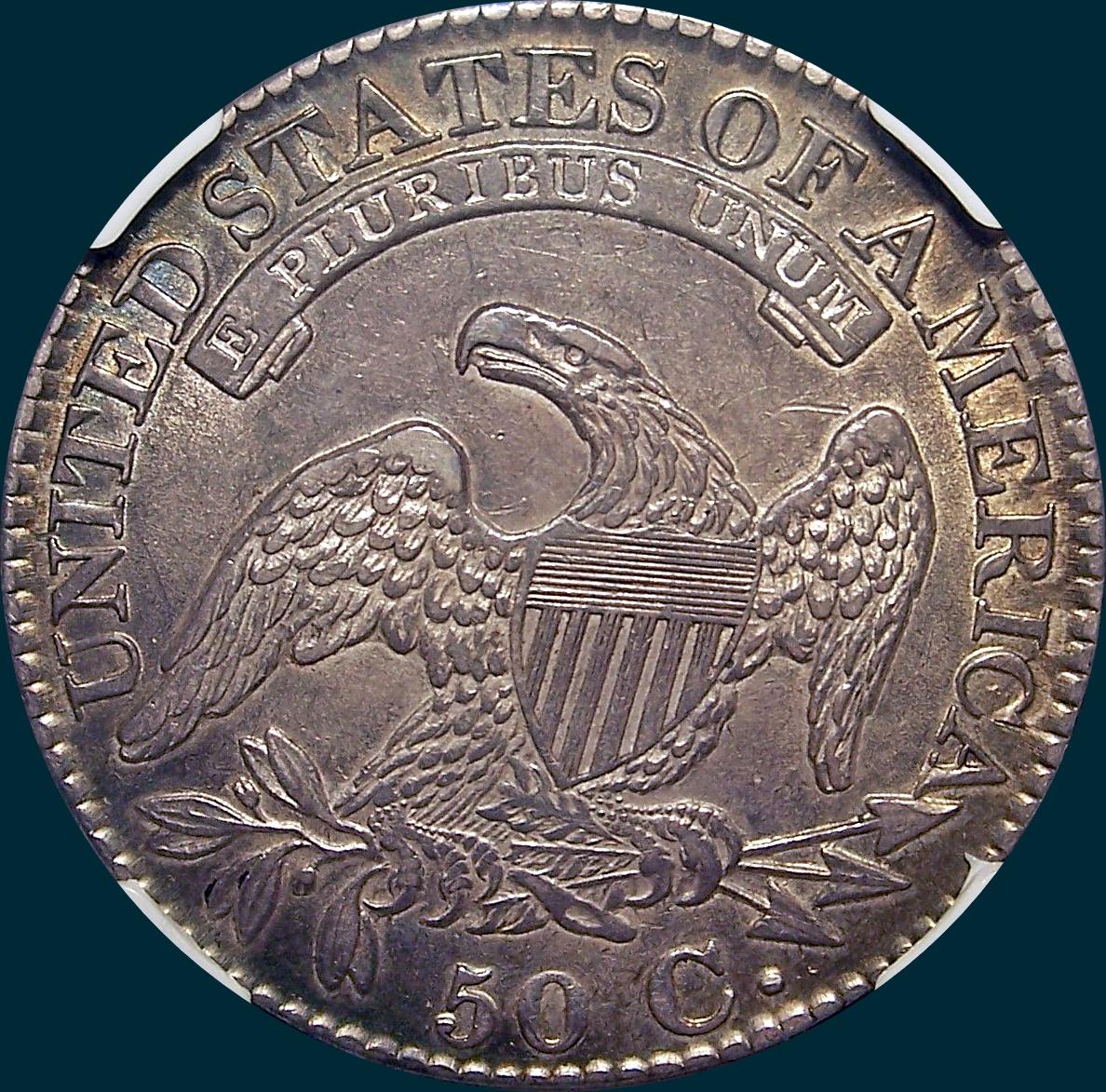 1827, O-146, R2, Curl Base 2, Capped Bust, Half Dollar