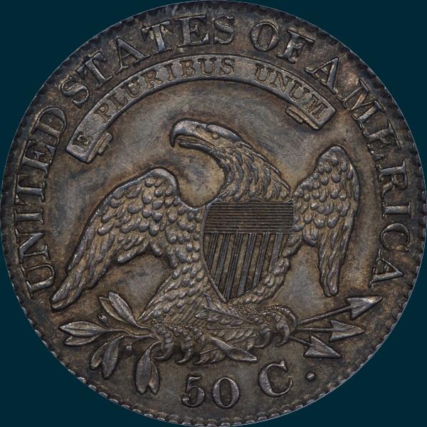 1827, O-133, R4, Square Base 2, Capped Bust, Half Dollar