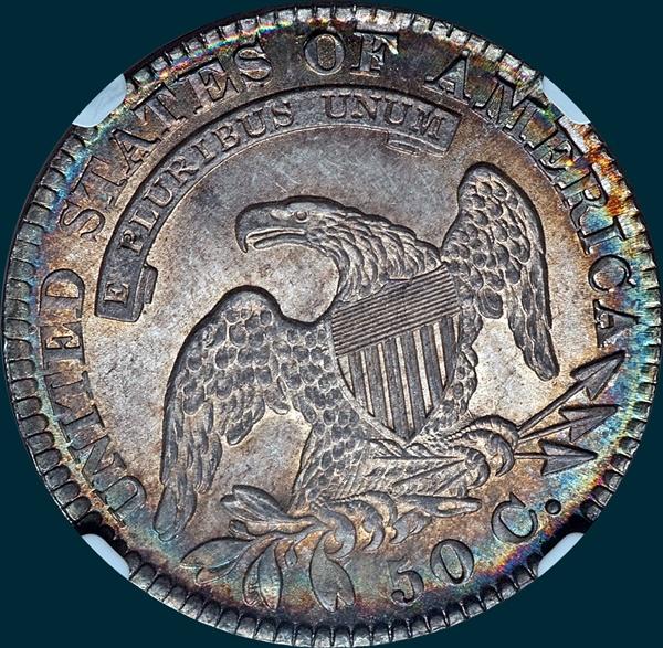 1829 O-111, capped bust half dollar