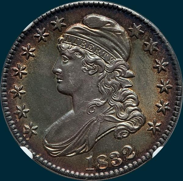 1832 O-102 capped bust half dollar