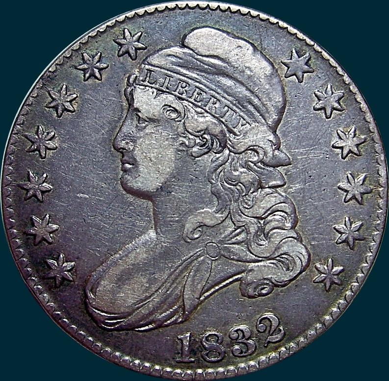 1832, O-102a, Small Letters, Capped Bust, Half Dollar