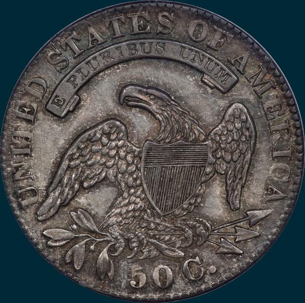 1833 O-110, capped bust half dollar