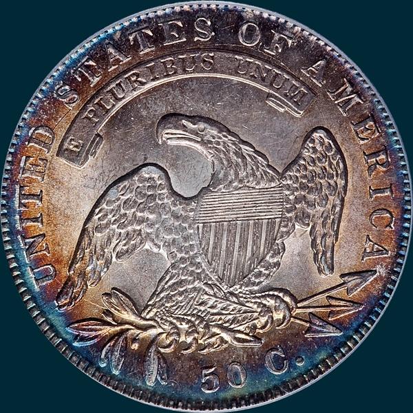 1836 O-104, capped bust half dollar