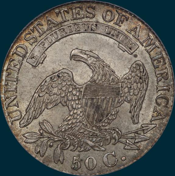 1828, O-106, capped bust, half dollar