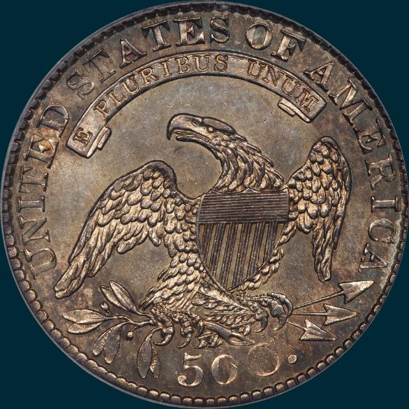 1829, O-106, Capped Bust, Half Dollar