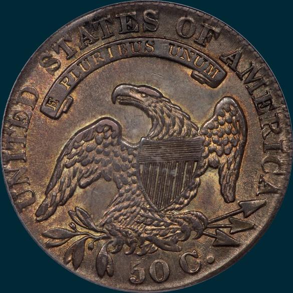 1833 O-112, capped bust half dollar