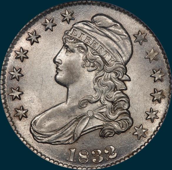 1832 O-121 capped bust half dollar