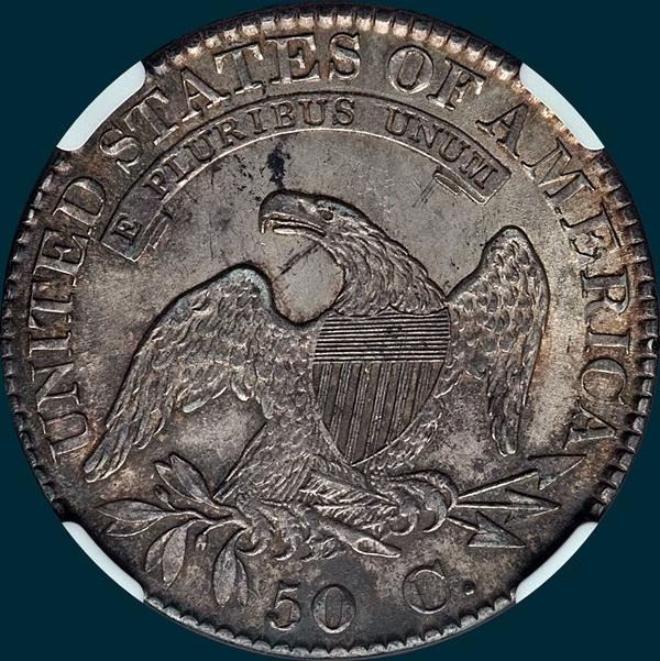 1823 O-106, capped bust, half dollar