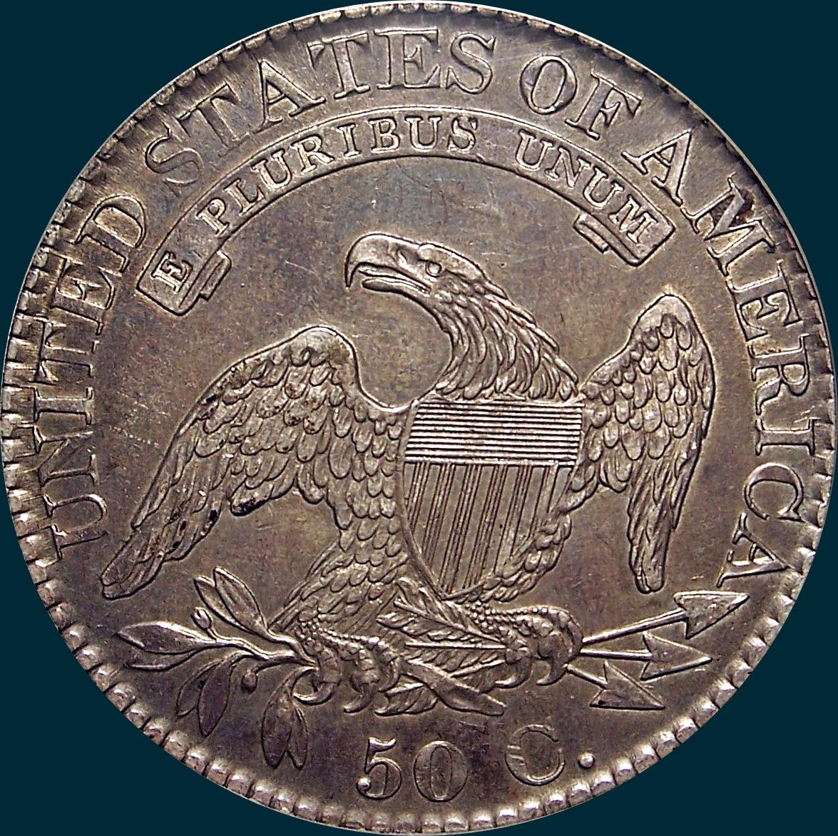 1826 O-102, capped bust half dollar