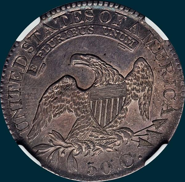 1826 O-103, capped bust, half dollar