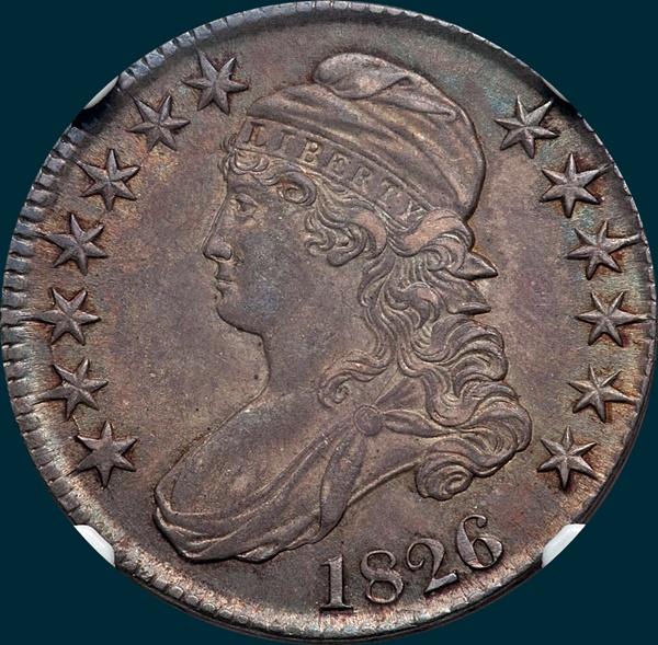 1826, O-104a, Capped Bust, Half Dollar
