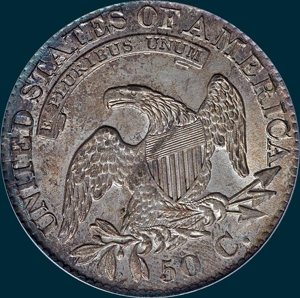 1826 O-118, capped bust half dollar
