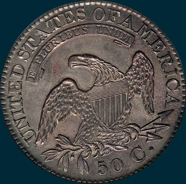 1827 O-104, Capped bust half dollar