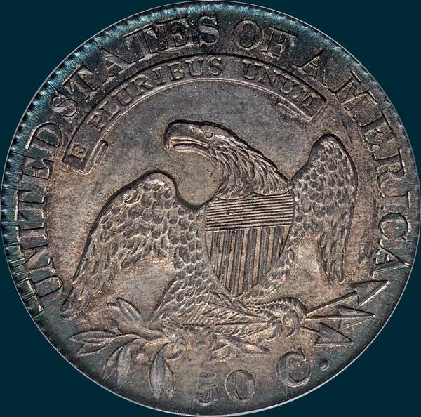 1827 O-105, Capped bust half dollar