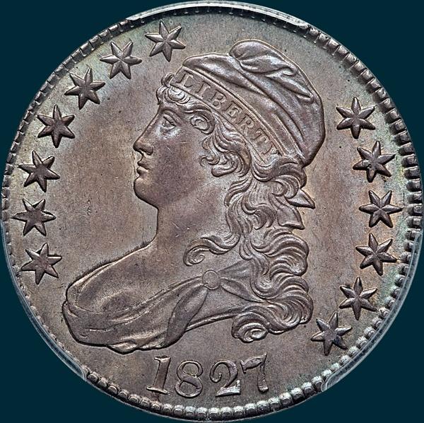 1827, O-108a, R4-, Square Base 2, Capped Bust, Half Dollar