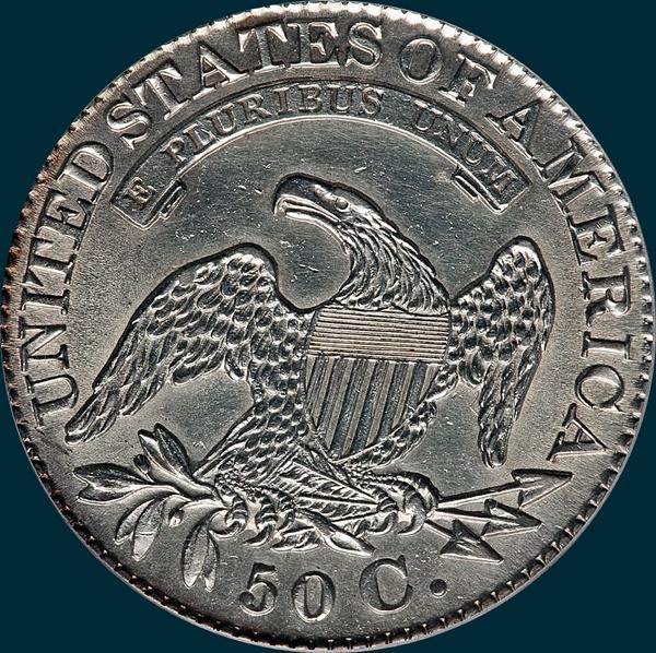 1827, O-111, R4, Square Base 2, Capped Bust, Half Dollar