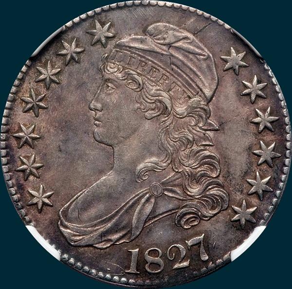 1827 O-113, Capped bust half dollar