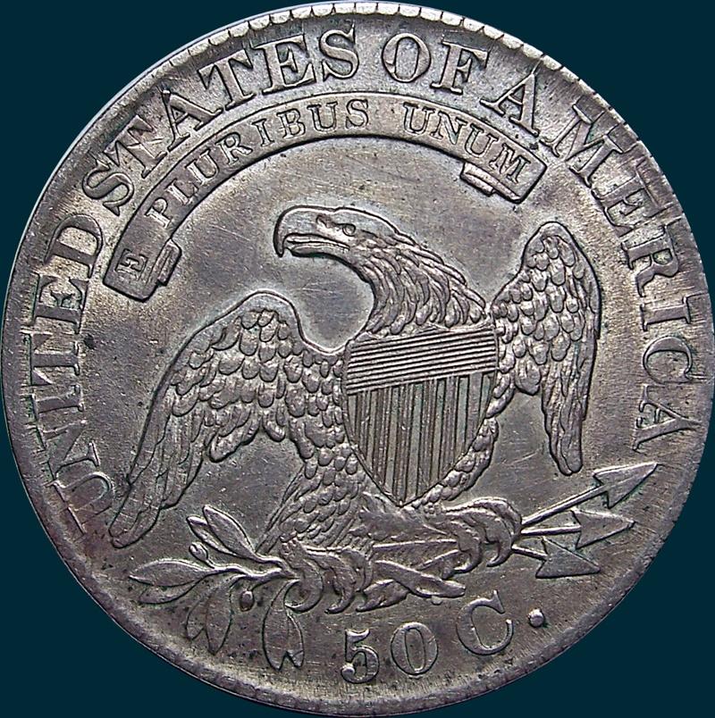 1827 O-126, Capped bust half dollar